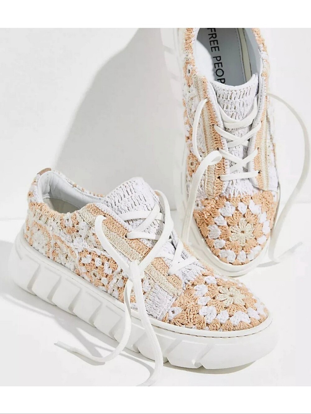 Free People Catch Me If You Can Crochet Sneaker Sz 8.5 Boho Casual